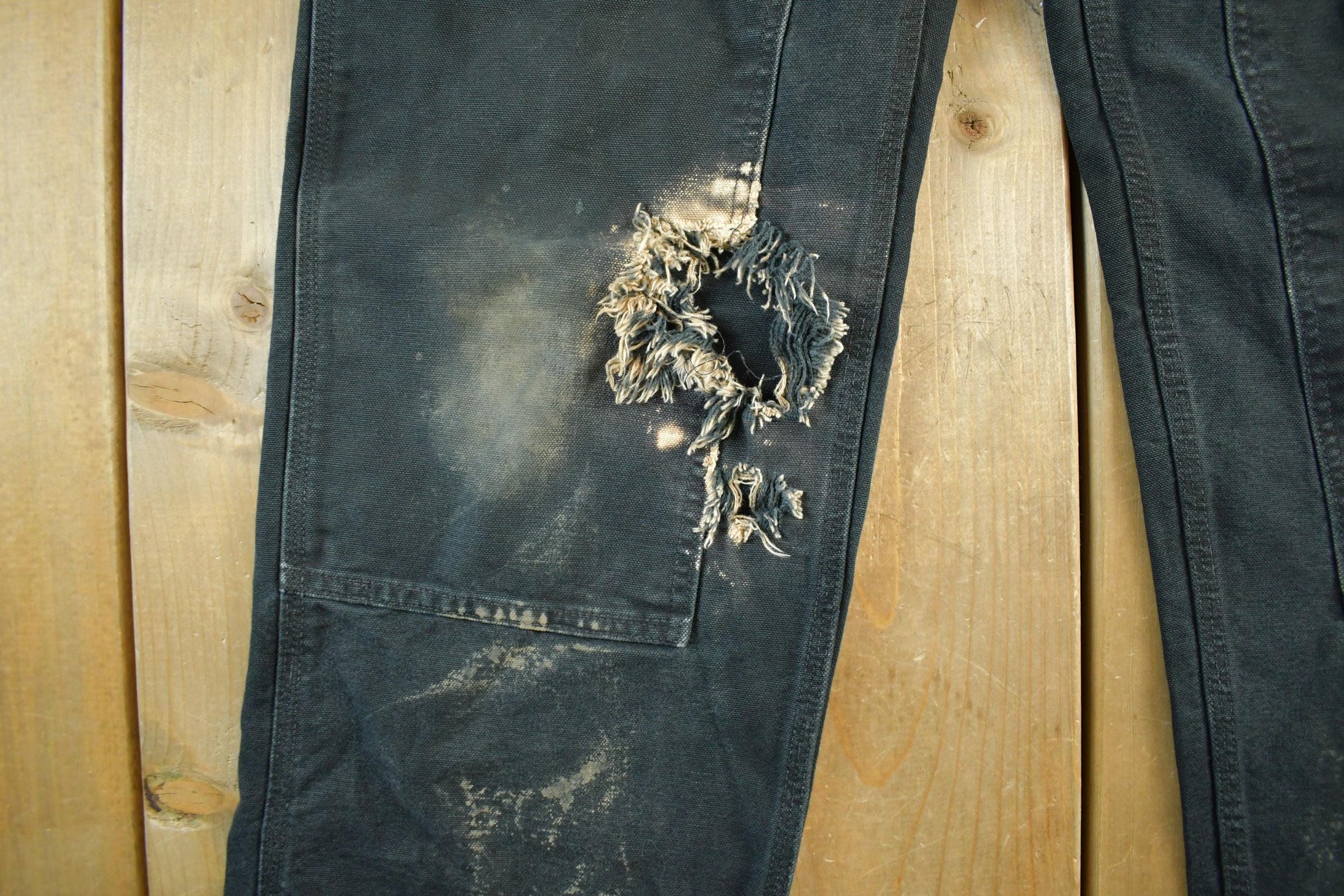 Vintage 2000s Carhartt Distressed Double Knee Denim Work Jeans Adult 33 x 32