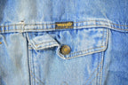 Vintage 1990s Distressed Faded Wrangler Synthetic Fur Lined Jean Jacket