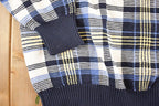 Vintage 1990s Nautica Plaid Knit Crewneck Sweater Mens L / 90's Abstract Pattern 3D Knitted Sweatshirt