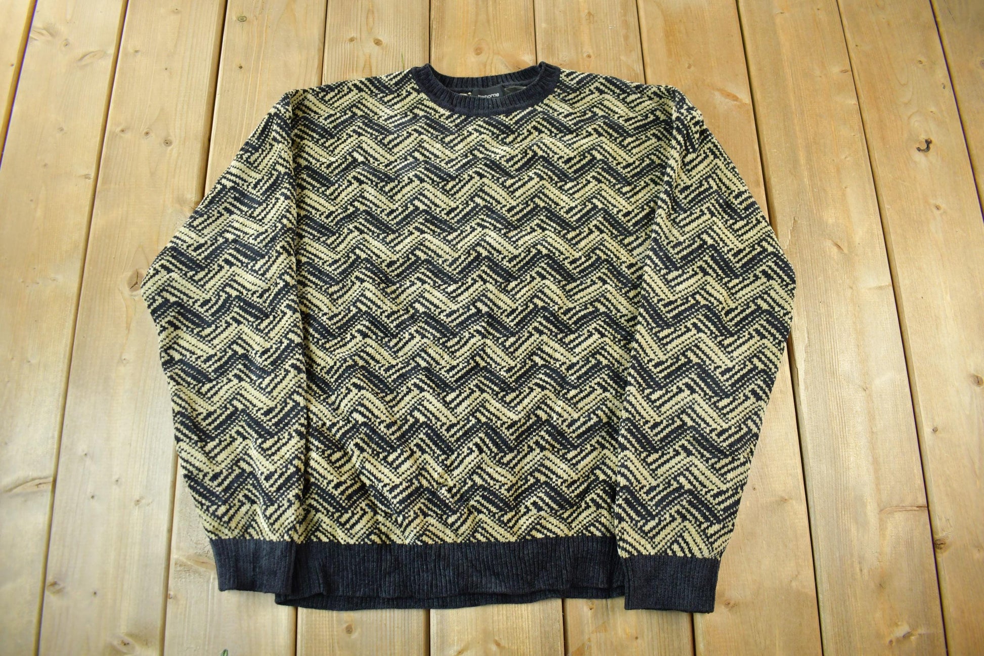 Vintage 1990s Claiborne Knit Crewneck Sweater Adult Large