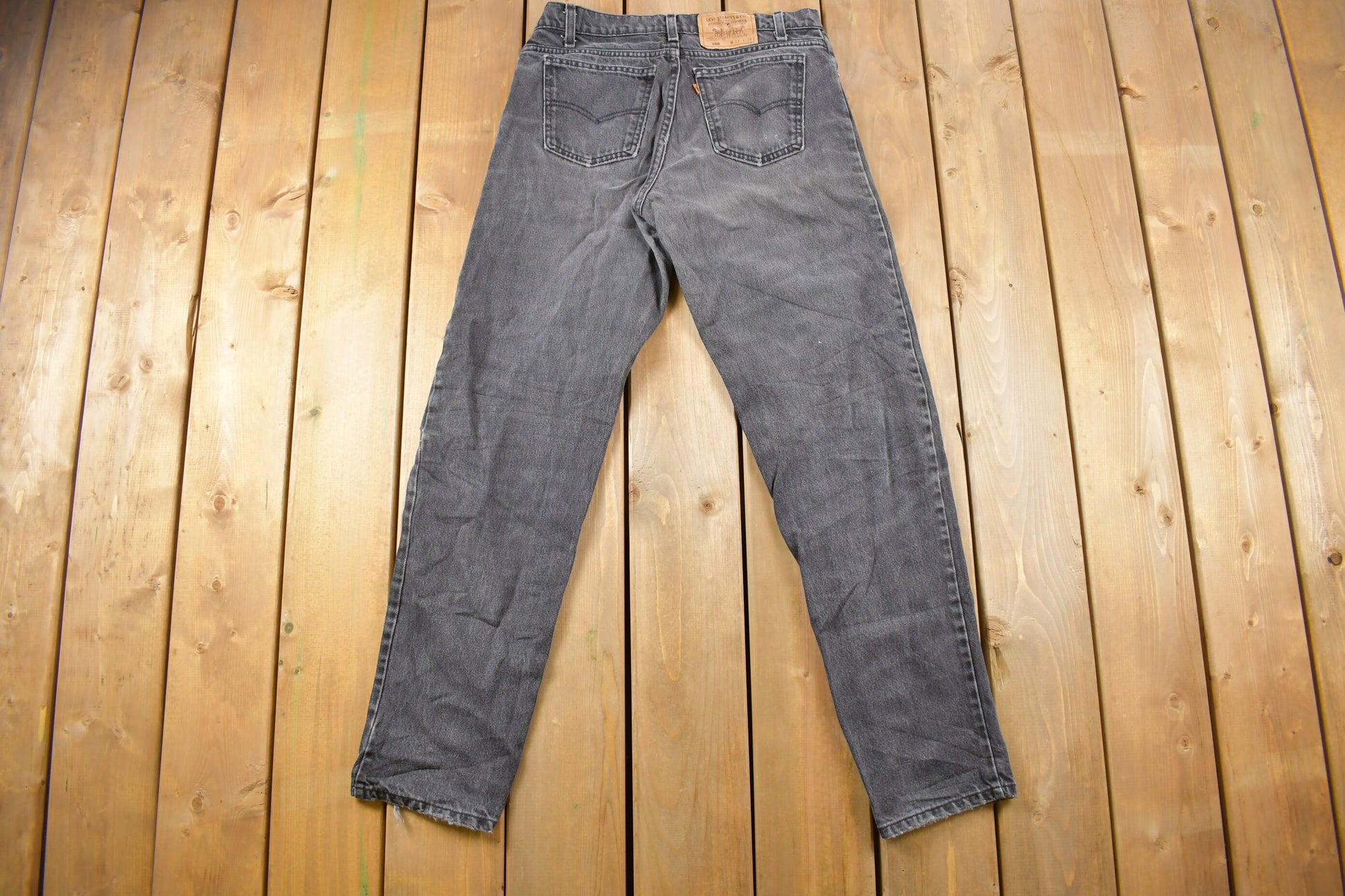 Vintage 1980s Levi's 550 Orange Tab Black Denim Jeans Size 32 x 32