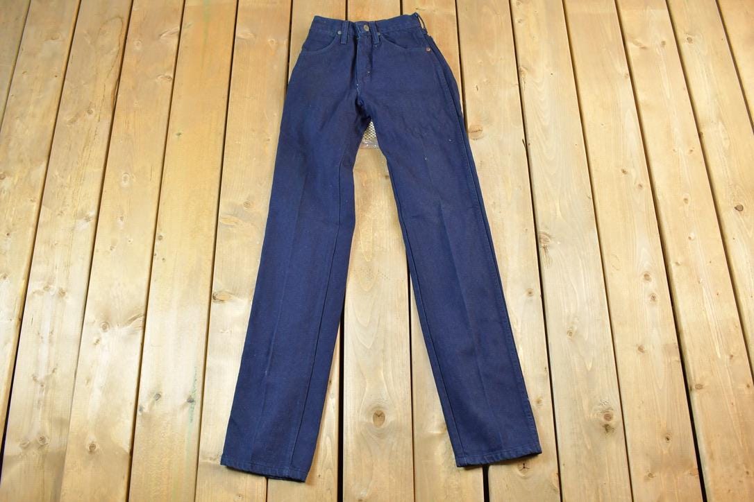 Vintage 1970s Cowboy Cut Denim Jeans Size 22