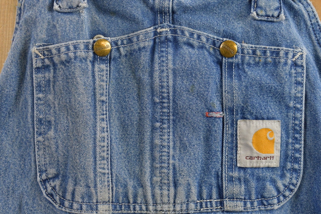 Vintage 1990s Carhartt Denim Jean Overalls Size 40 x 28