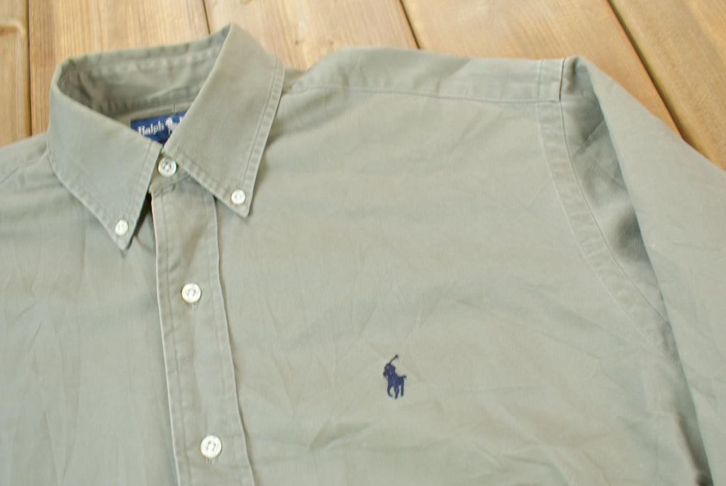 Vintage 1990s Ralph Lauren Blake Small Pony Beige Button Up Shirt Size S