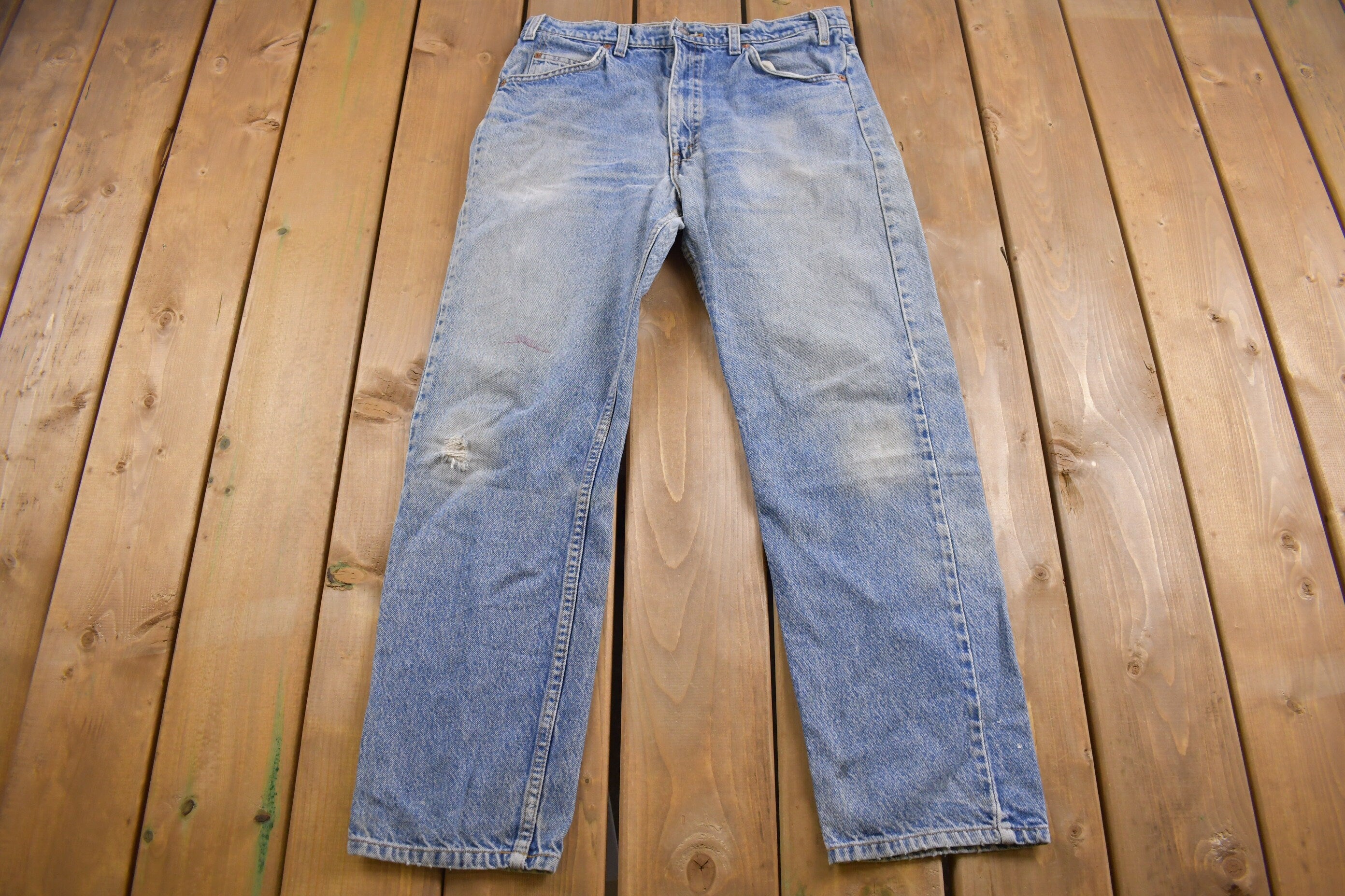 Vintage 1990s Levi's 505 Orange Tab Jeans Size 32 x 28