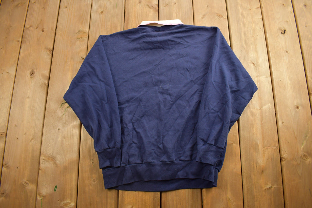 Vintage 1990s Huntington Ridge Floral Collard Crewneck Sweatshirt