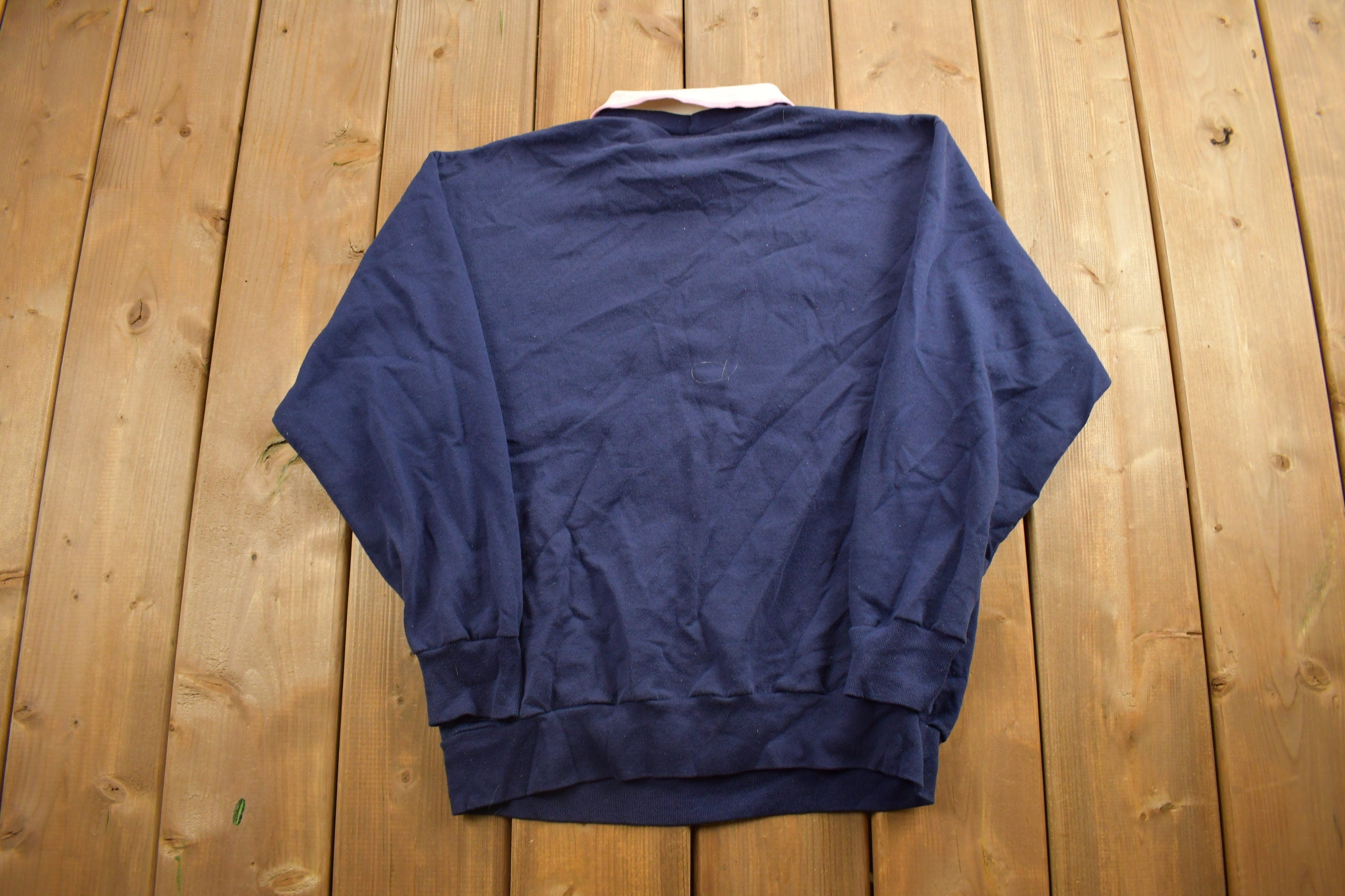 Vintage 1990s Huntington Ridge Floral Collard Crewneck Sweatshirt