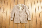 Vintage 1980s Beige Wool Button Up Blazer Jacket