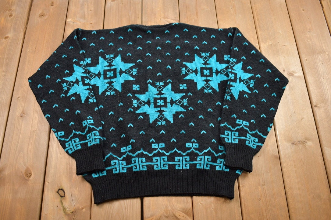 Vintage 1990s Brad Richards Wool Knitted Crewneck Sweater