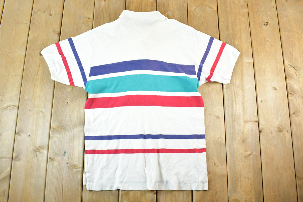 Vintage 1990s Eddie Bauer Quarter Button polo Mens S  Vintage Striped Polo Style Quarter Button  Rare Destination Tee  Summer Shirt