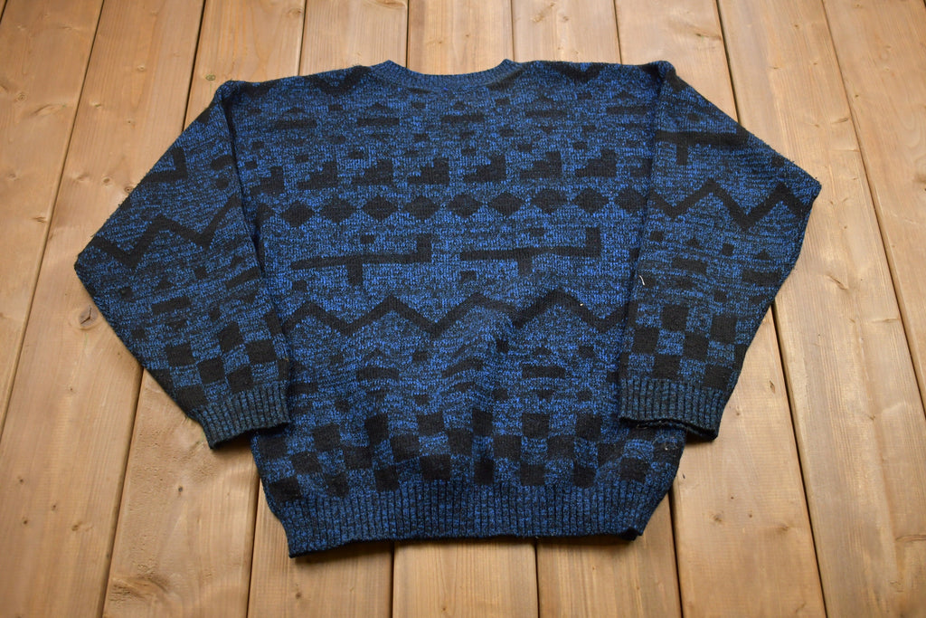 Vintage 1990s Made In USA Abstract Knitted Sweater