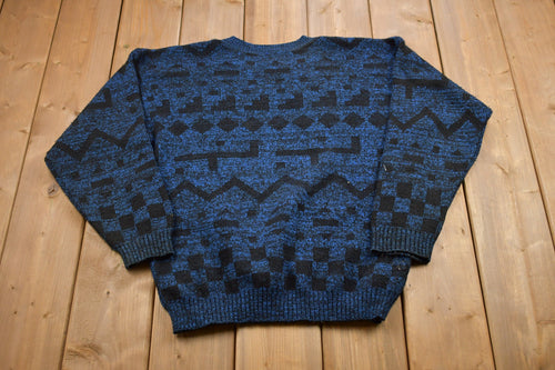 Vintage 1990s Made In USA Abstract Knitted Sweater