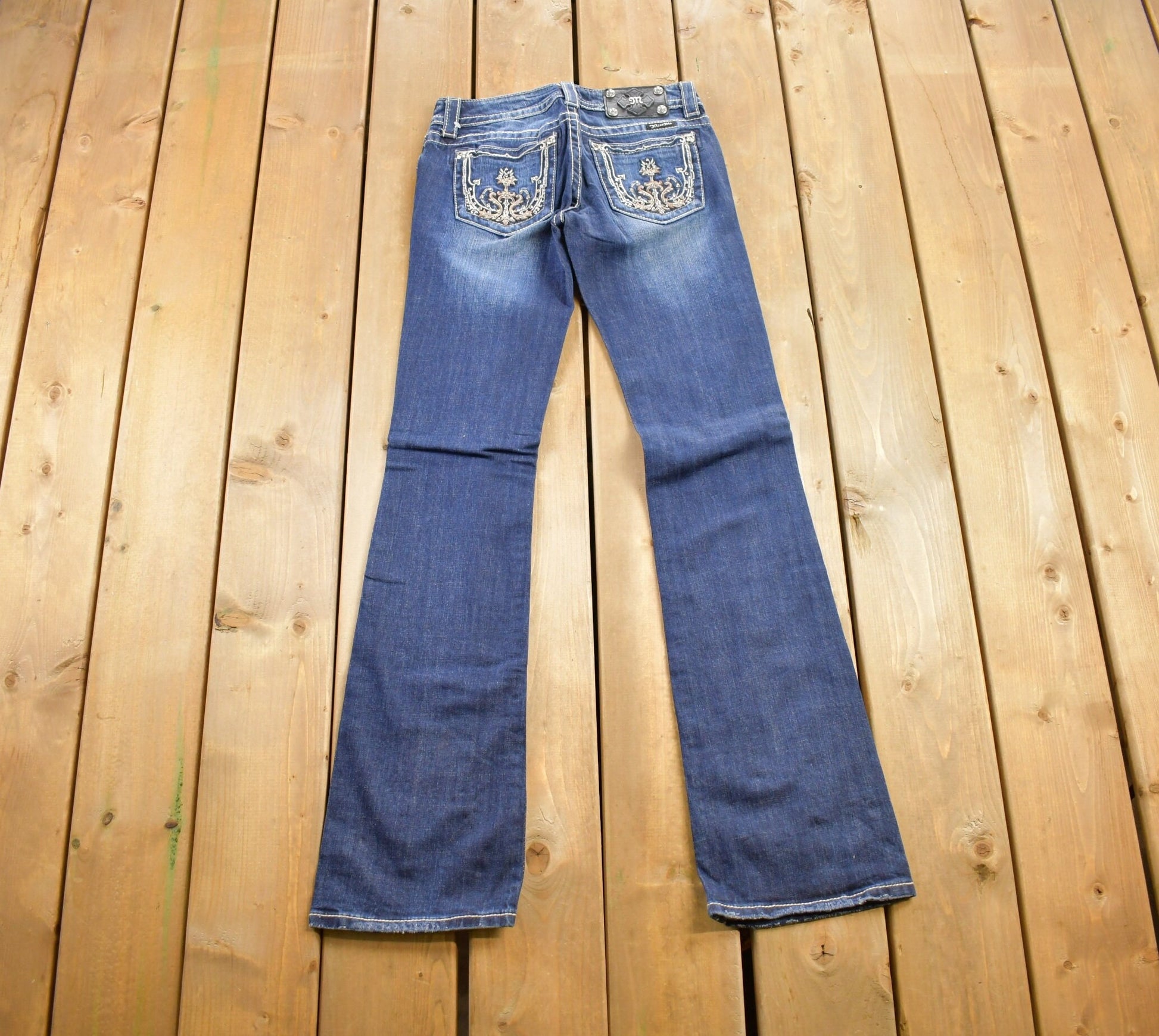 Vintage Y2K Miss Me Bedazzled Low Rise Jeans Size 26x34
