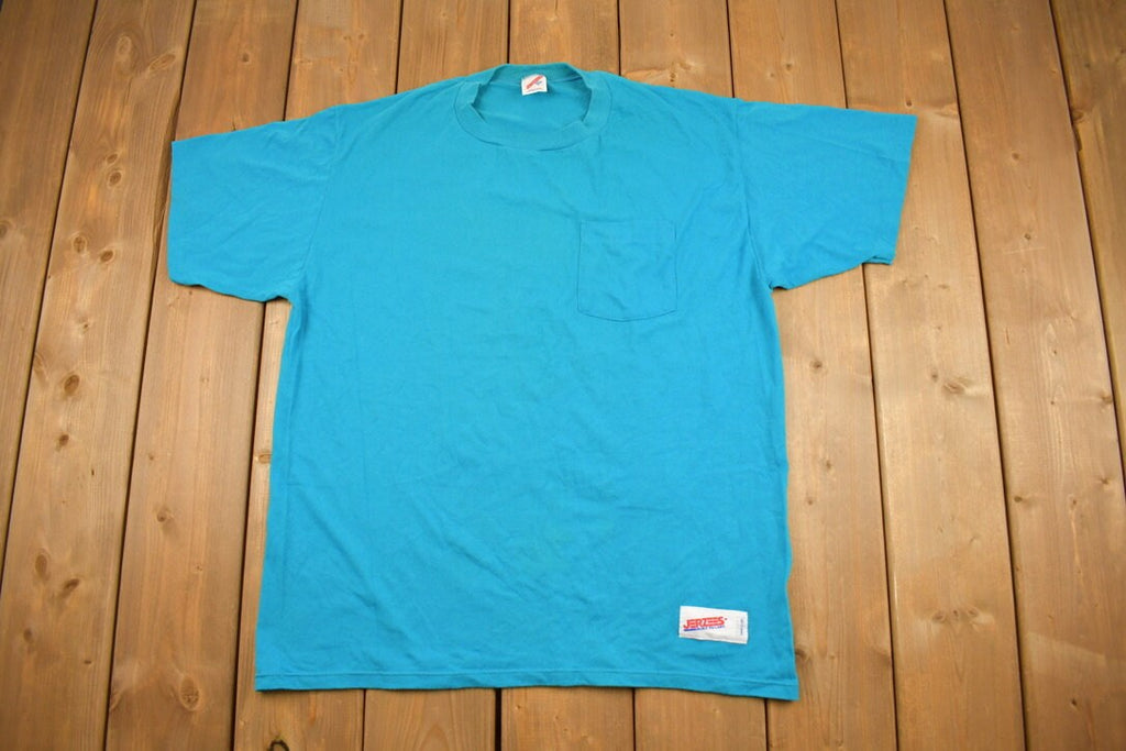 Vintage 1990s Jerzees Blue Blank T Shirt