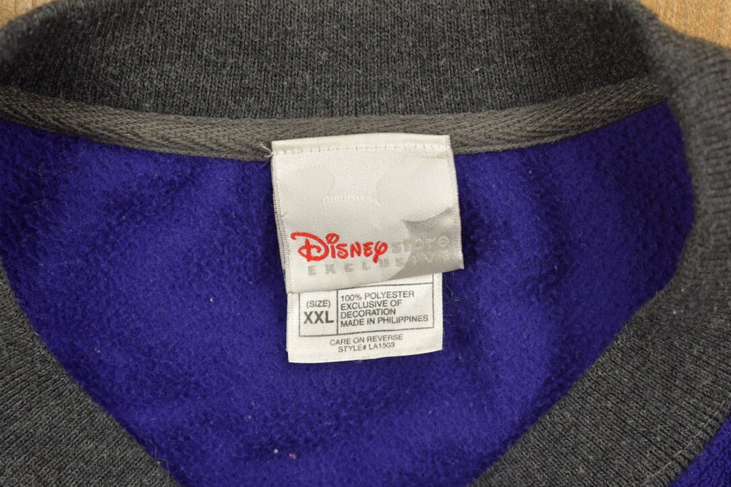 Vintage 1990s Disney Eeyore Fleece Crewneck  Vintage Sweatshirt  American Sportswear  Deep Pile  Embroidered Logo  90s Disney