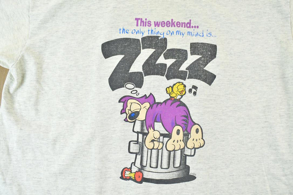 Vintage 1990s Sleeping Cats Vetements Original Design Single Stitch T-Shirt