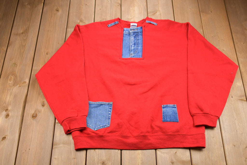 Vintage 1990s Denim Fleece Sweater