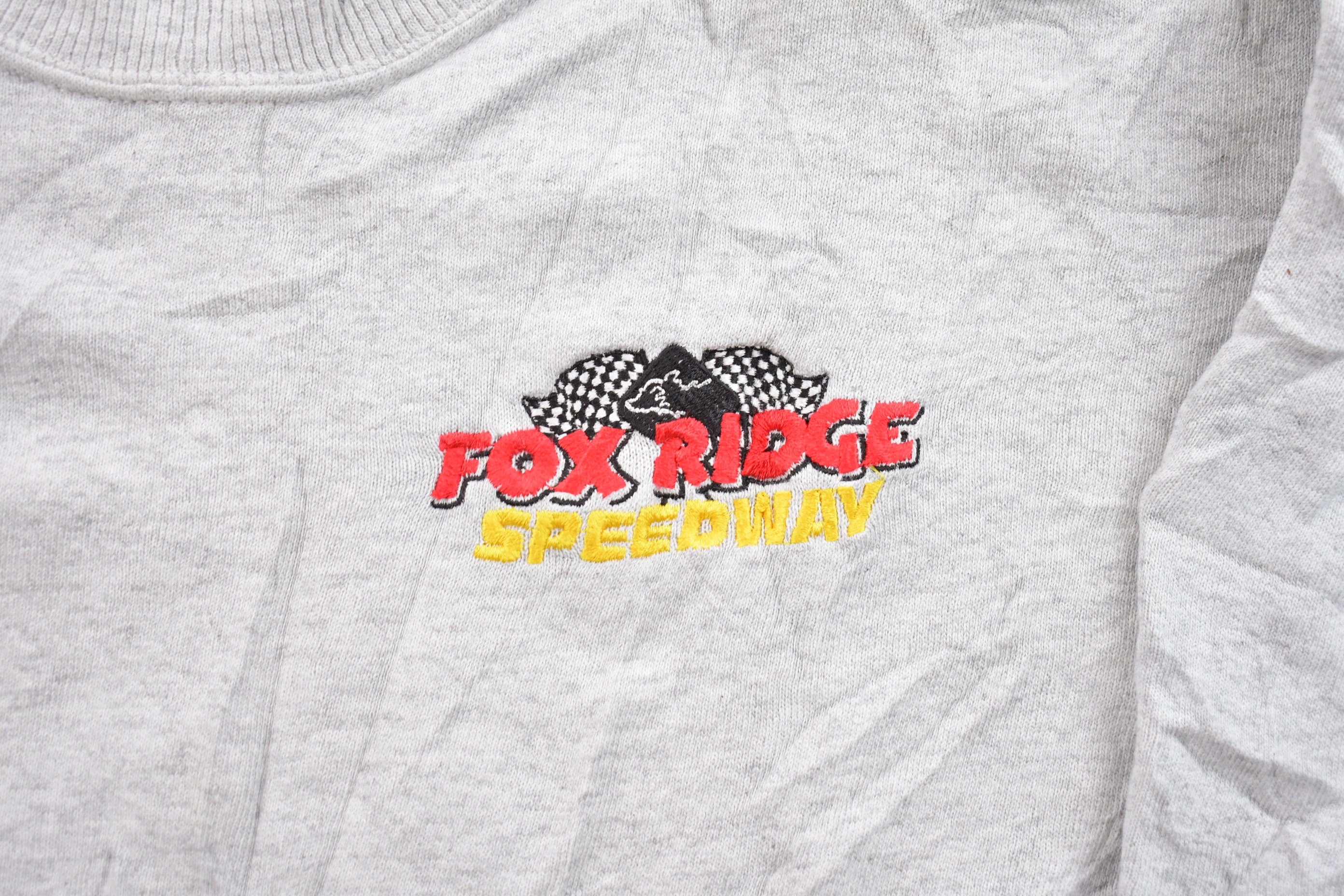 Vintage 1990s Fox Ridge Speedway Embroidered Crewneck Sweatshirt