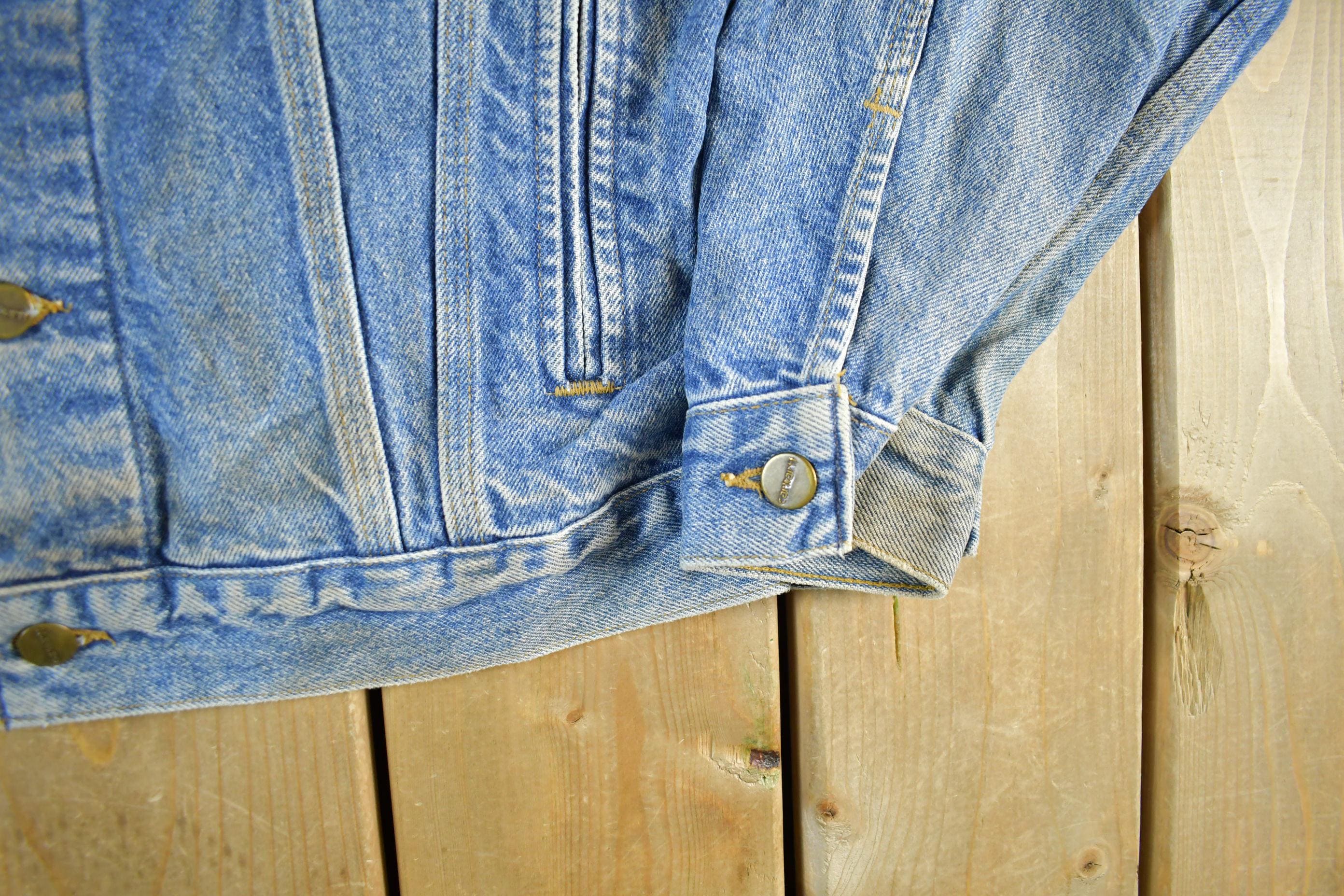 Vintage 1980s Carhartt Distressed Denim Trucker Work Jacket Men's Large