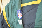 Vintage 1990s Green Bay Packers AOP Proline Logo Athletic NFL Football Warm Up Spring Jacket Made In USA