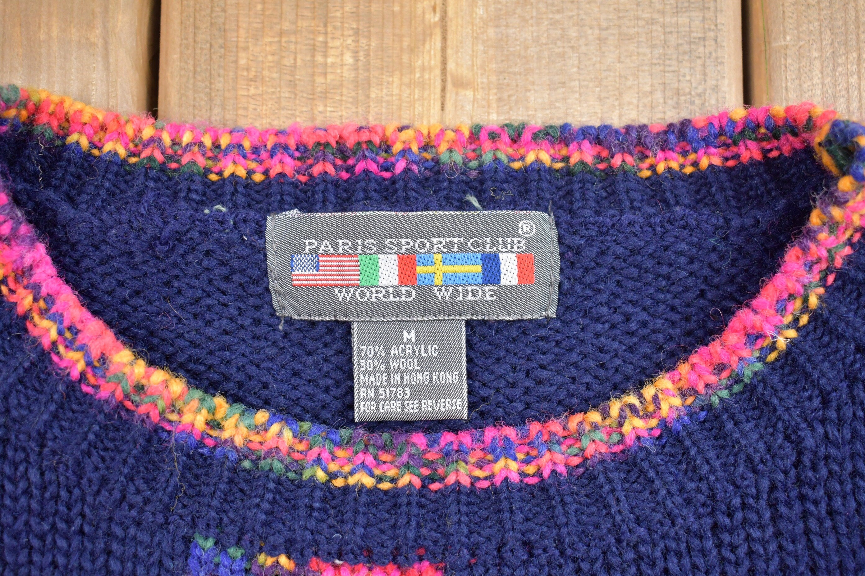 Vintage Paris Sport Club Knitted Sweater