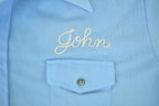 Vintage 1960s 1970s Poly Knit Chain Stitched Polo Button Up Bowler Shirt Men's XL