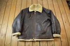 Vintage 1980s Authentic B3 Style Shearling Jacket Made In USA