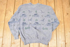 Vintage 1990s Art Unlimited Farmhouse AOP Fleece Outdoorsman Crewneck Sweater Men's L