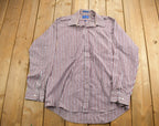 Vintage 1990s Towncraft Striped Button Up Shirt  1990s Button Up  Vintage Flannel  Basic Button Up