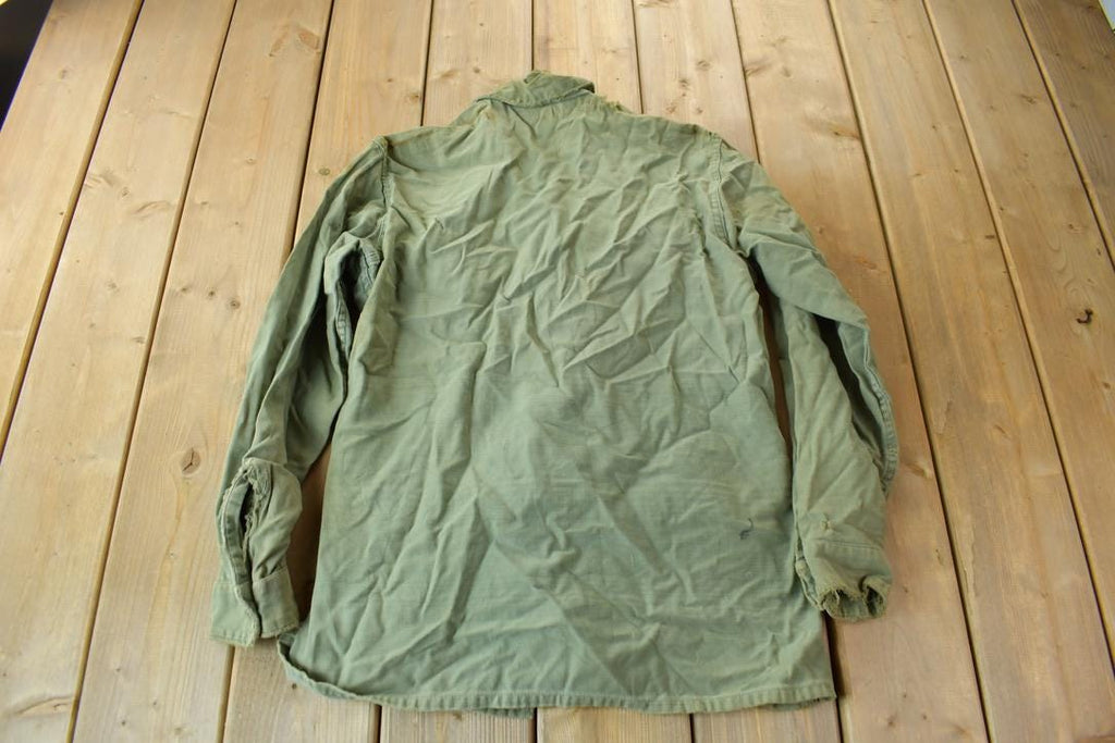 Vintage 1960s OG-107 Army Military Sateen Shirt /