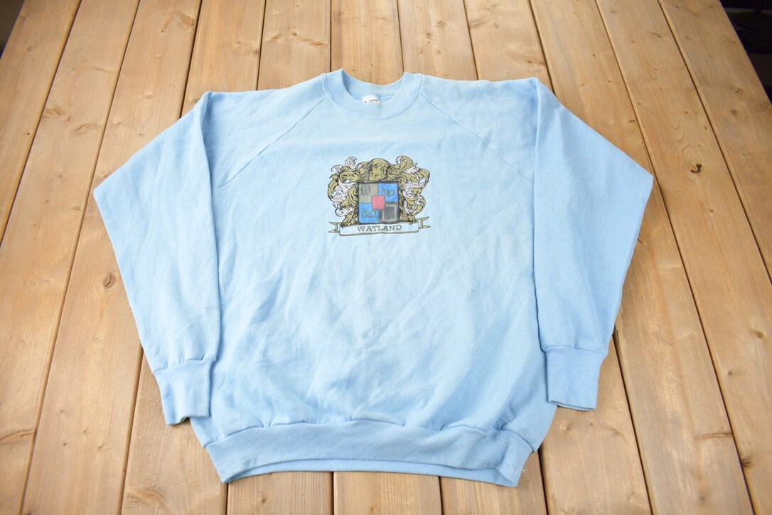 Vintage 1980s Watland Raglan Crewneck Sweatshirt Made In USA