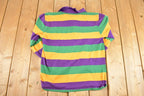 Vintage 1980s JJJ Striped Quarter Button Up Shirt Men's S