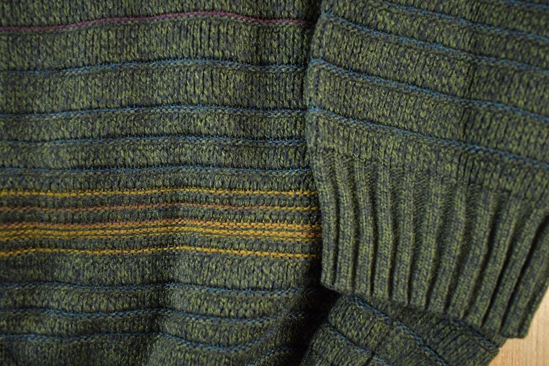 Vintage 1990s Knit Abstract Pattern Crewneck Sweater