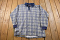 Vintage 1990s DB Classic Plaid Collared Crewneck Sweatshirt