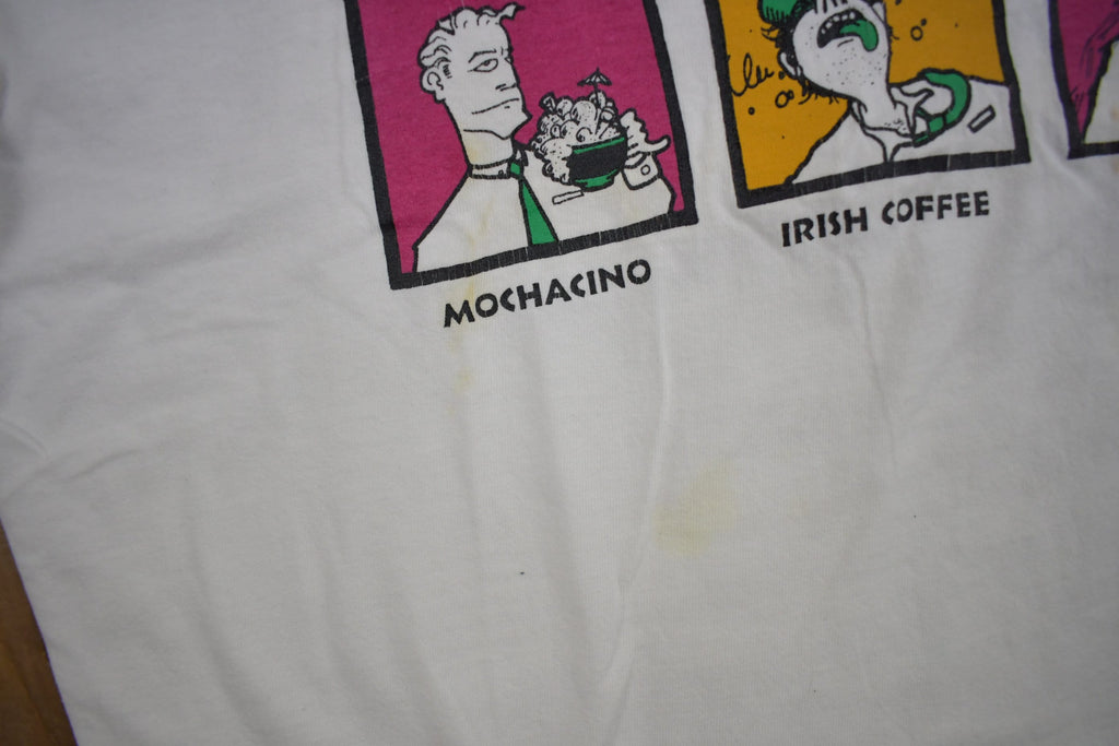 Vintage 1990s Name That Coffee Graphic T Shirt