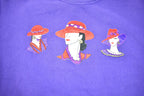 Vintage 1990s Womens Fashions Jawline Embroidered Cute Double Collar Crewneck Sweater