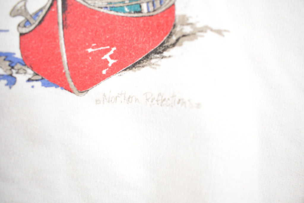 Vintage 1990s Northern Reflections Boating Lake Graphic Crewneck Sweatshirt