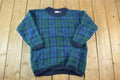 Vintage 1990s Christopher And Banks Mohair Knit Plaid Crewneck Sweater