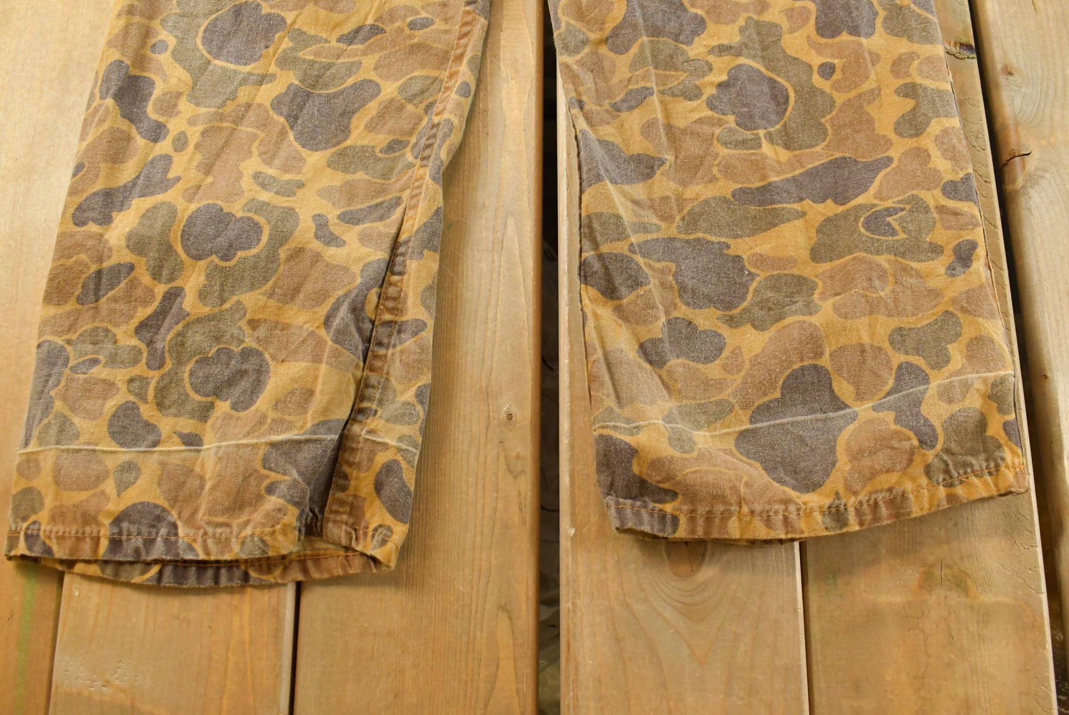 Vintage 1960s Saftbak Duck Camo Hunting Pants Men's 32 x 27