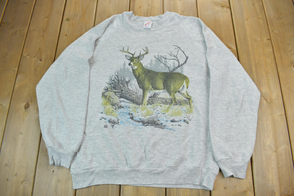 Vintage 1990s Outdoorsman wildlife Crewneck Sweatshirt Made In USA