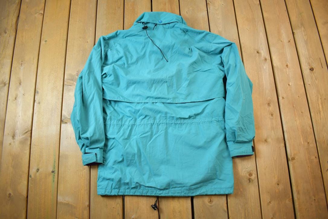 Vintage 1990s Eddie Bauer Windbreaker Retractable Hood Light Jacket - Medium