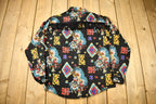 Vintage 1990s Rafter Native American All Over Print Western Style Button Up Shirt