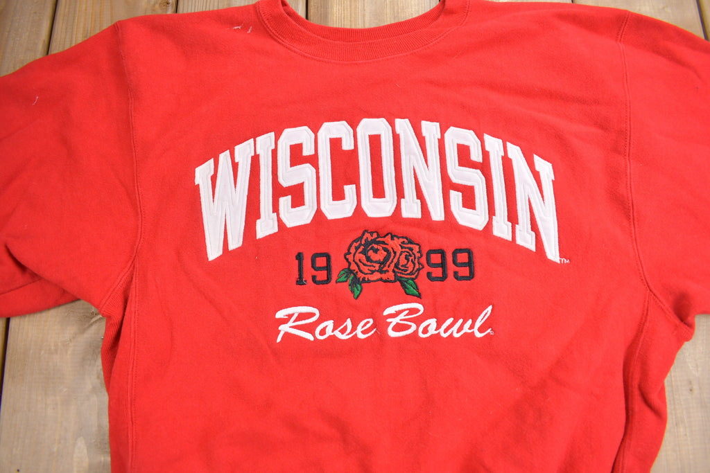 Vintage 1999 Wisconsin Rose Bowl Champion Reverse Weave Crewneck Sweatshirt