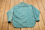 Vintage 1990s Eddie Bauer Blank Turquoise Button Up Shirt