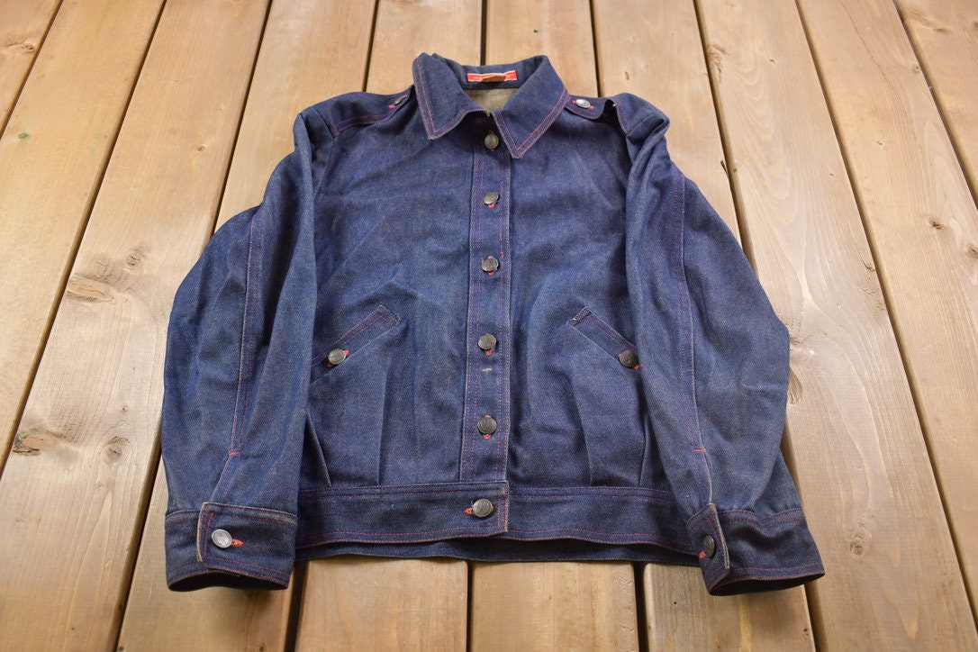 Vintage 1980s Halston Denim Jean Jacket