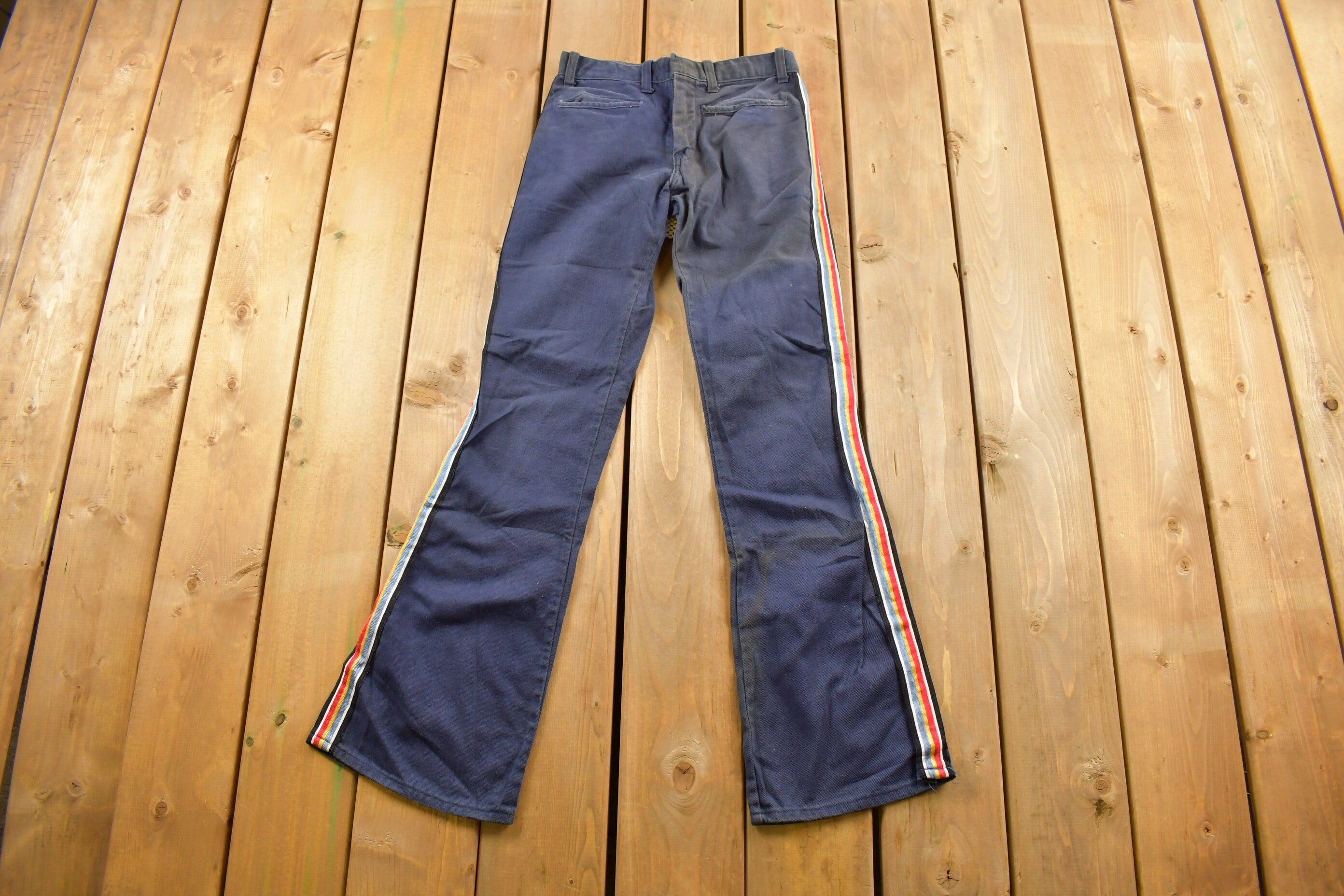 Vintage 1970s Male Slacks Jeans Bell Bottom Trousers Size 27 x 30