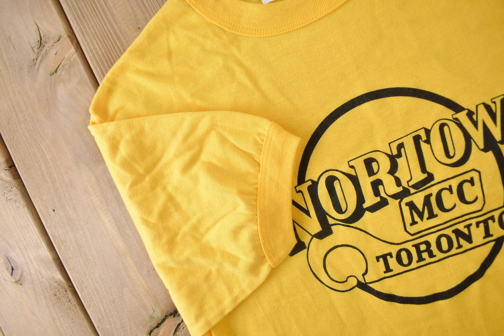 Vintage 1980s Nortown MCC Toronto Graphic Ringer T Shirt Made In Canada