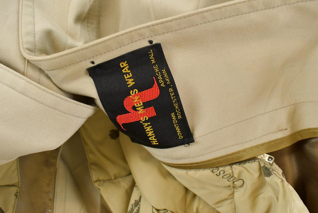 Vintage 1990s Hanny's Mens Wear Down Lined Trench Coat Men's Medium