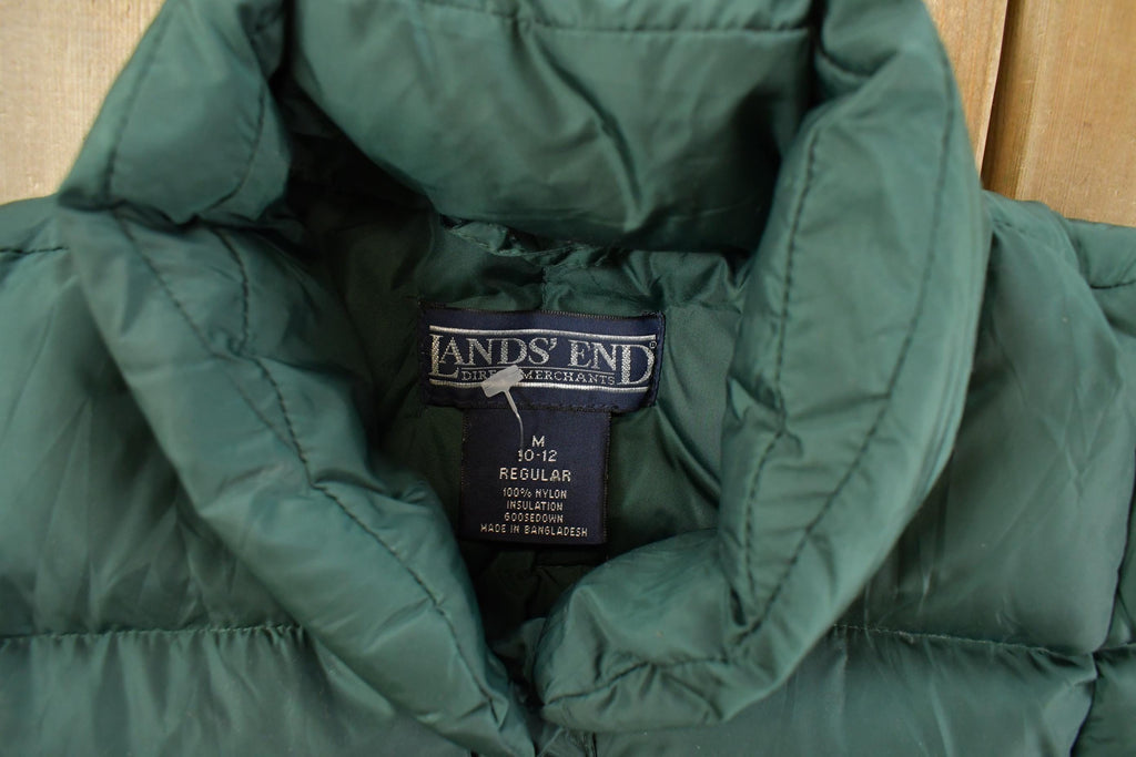 Vintage 1990s Lands' End Down Puffer Vest Jacket Women's M