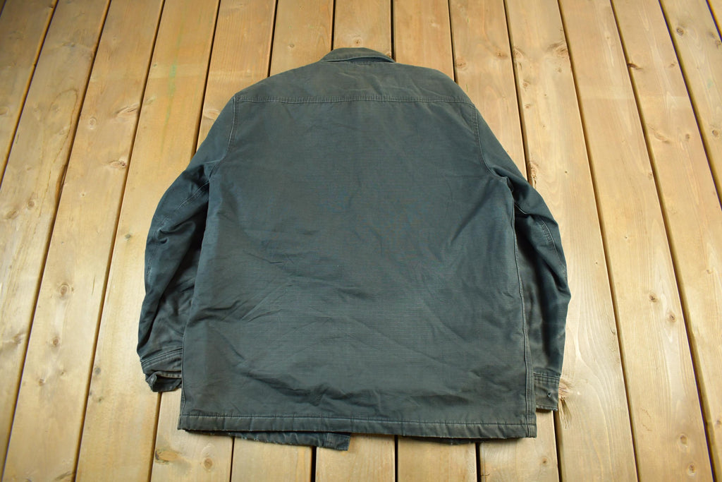 Vintage 1990s Distressed Sun Faded Carhartt Lined Shirt Jacket Men's Large